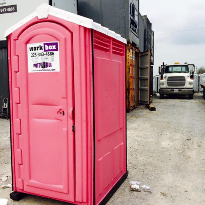 Pink Portapotty, Portable Toilet for Women, Workbox
